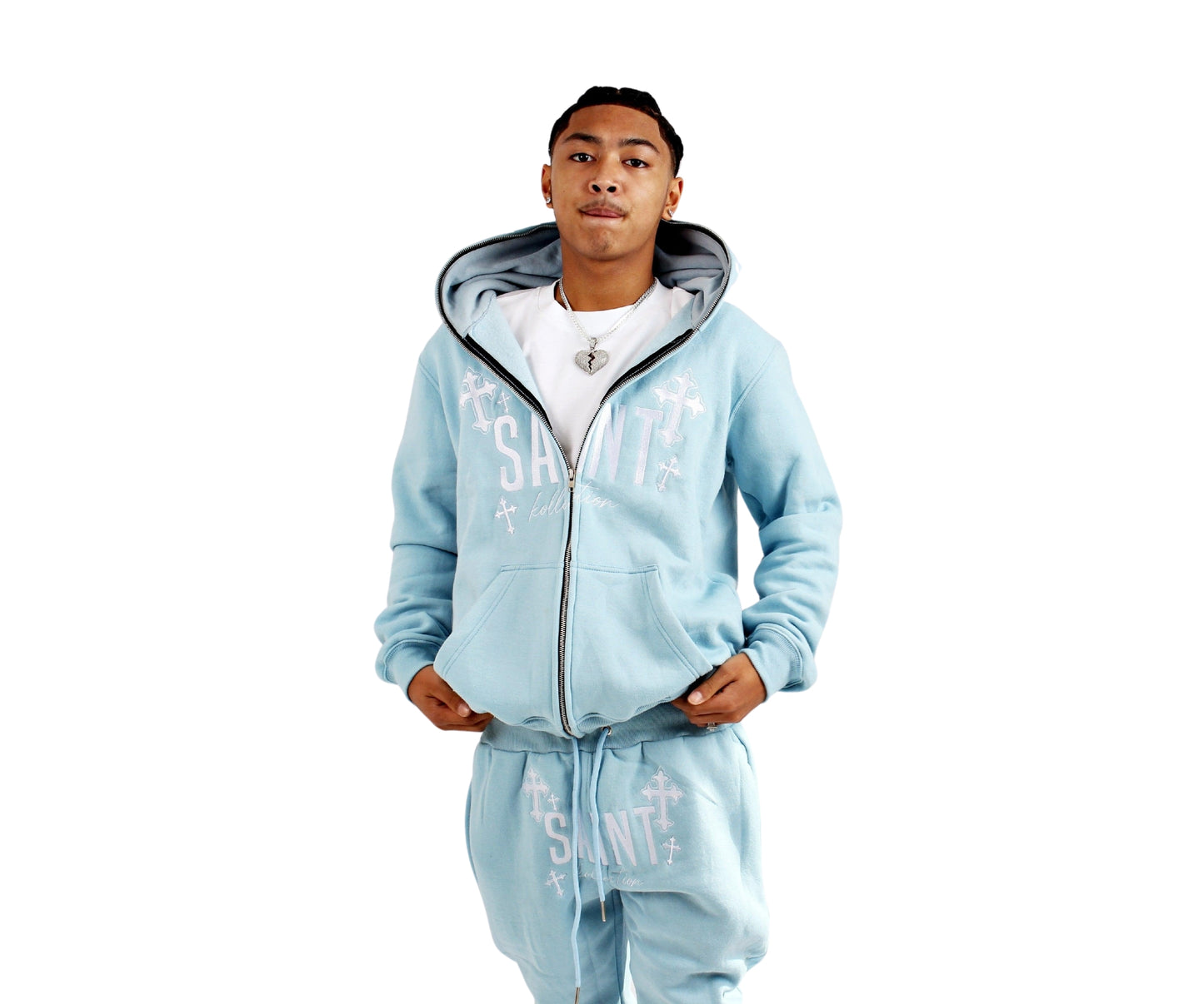 FULL ZIP SAINT TRACKSUIT- BLUE