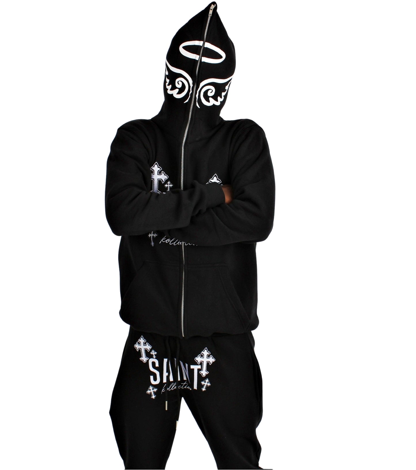 FULL ZIP SAINT TRACKSUIT - BLACK