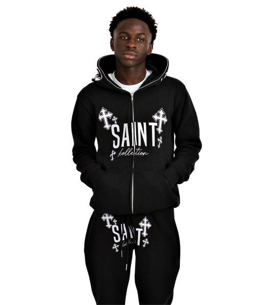 FULL ZIP SAINT TRACKSUIT - BLACK