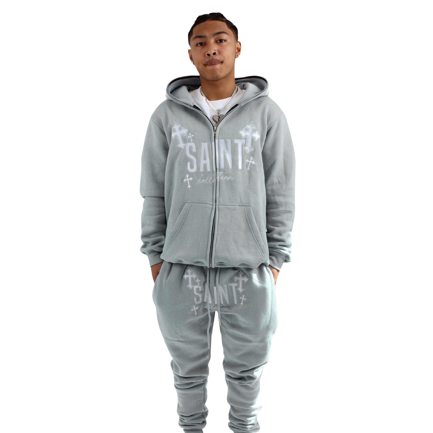 FULL ZIP SAINT TRACKSUIT - GREY